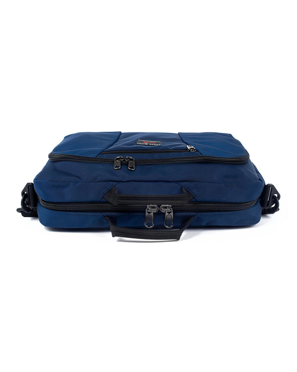 Top of Cadet showing the zippers and front of the bag.